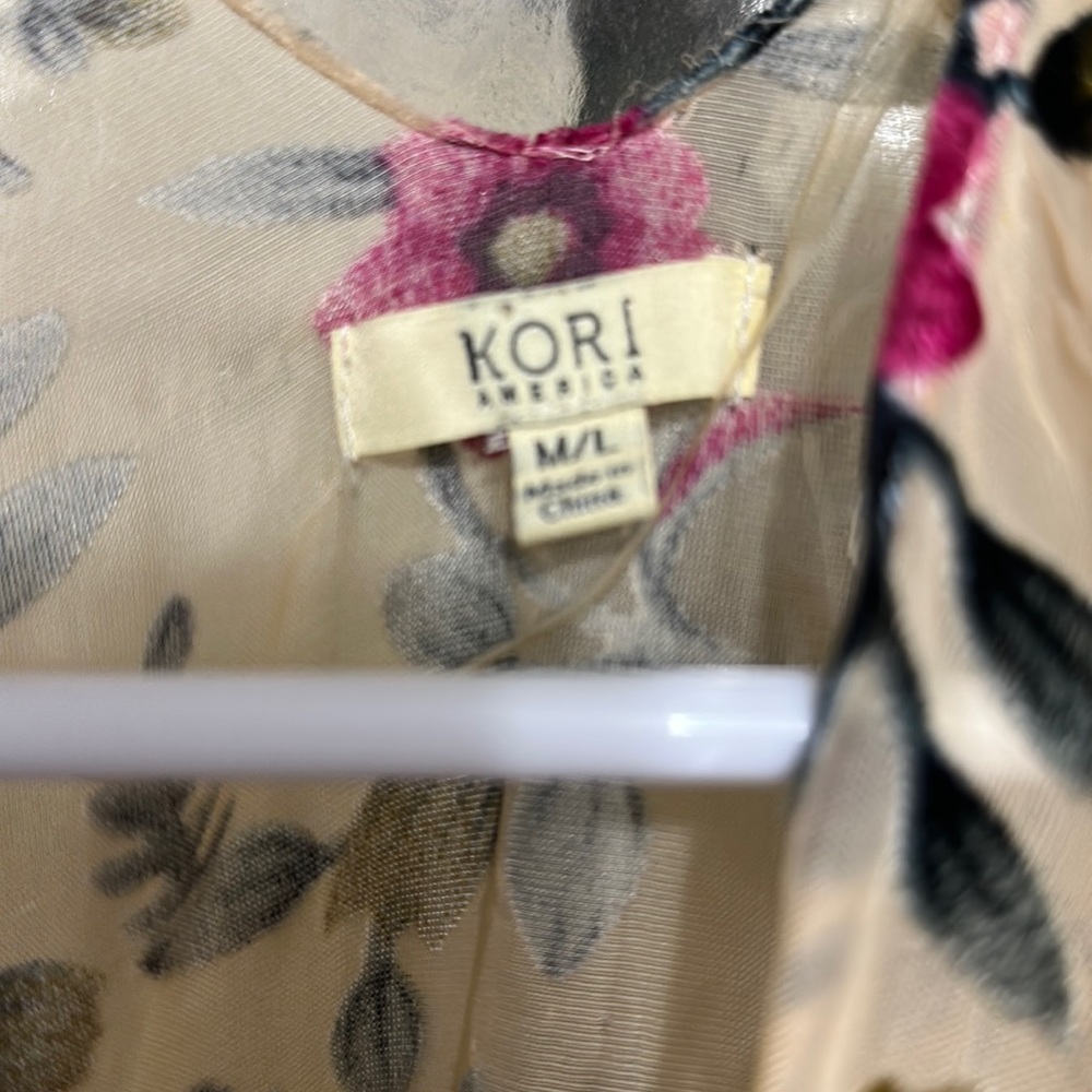 Women’s floral velvet cardigan size M/L